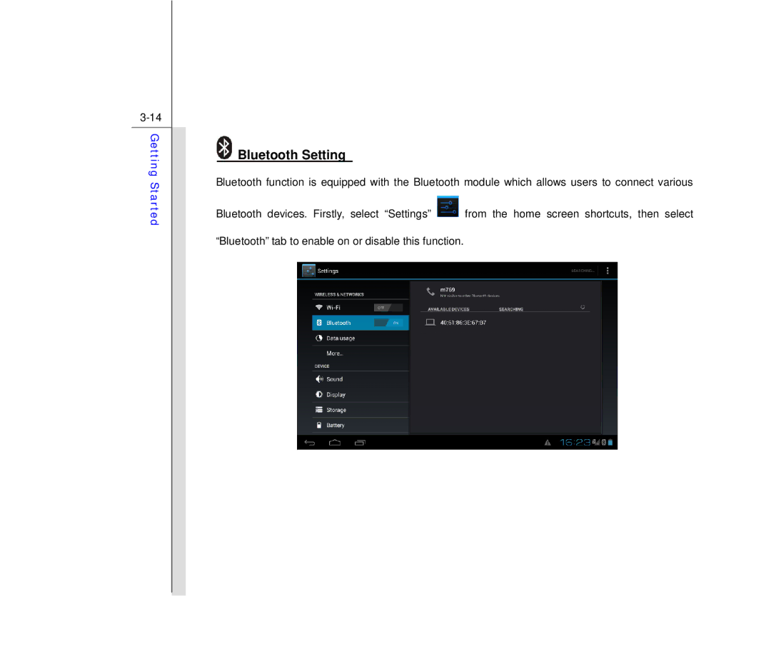 MSI N913, Primo 91 manual Bluetooth Setting 