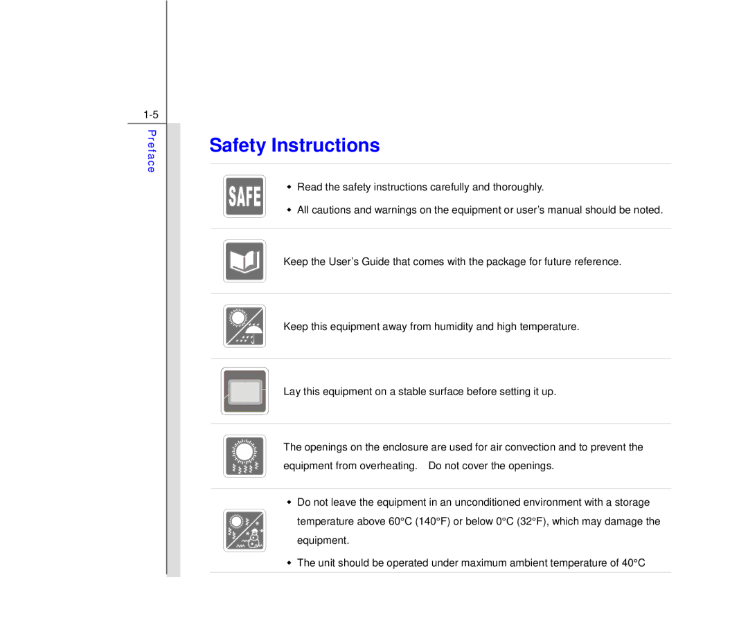 MSI N913, Primo 91 manual Safety Instructions 