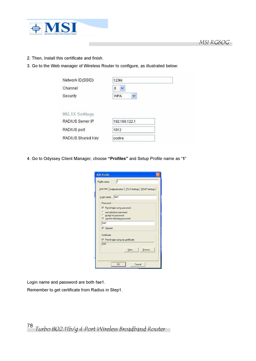 MSI manual MSI RG60G 