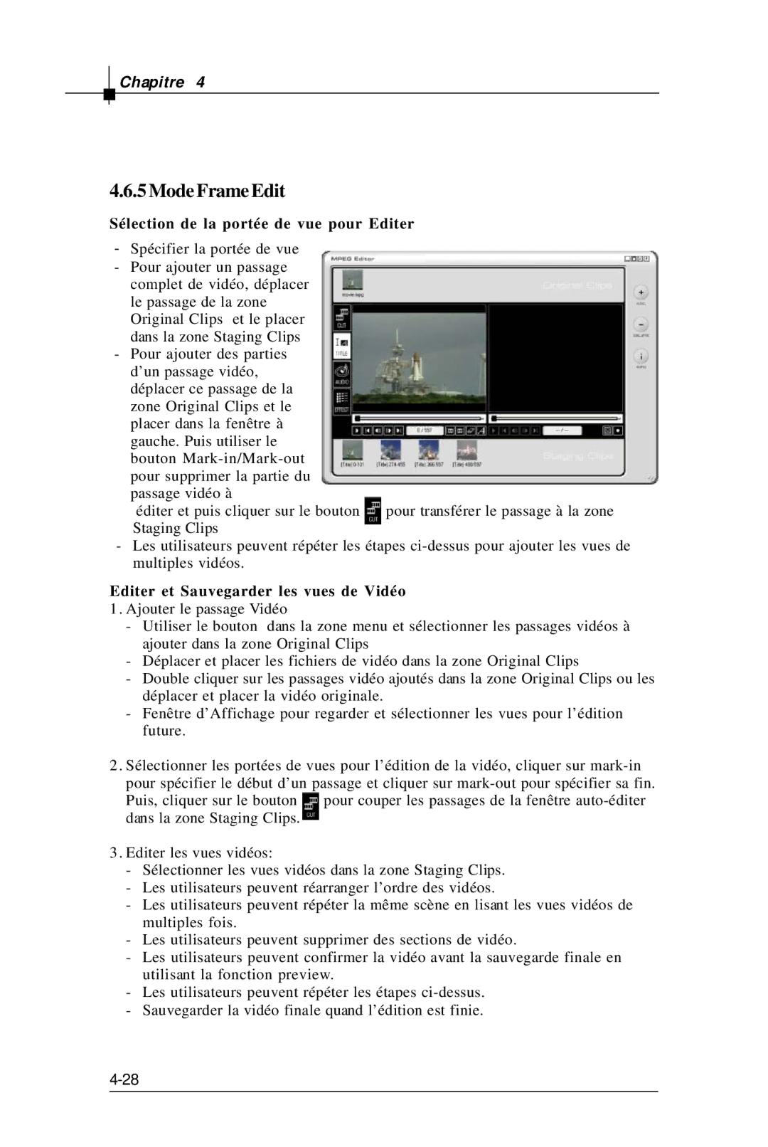 MSI TV@nywhere Plus manual Mode Frame Edit, Sélection de la portée de vue pour Editer 