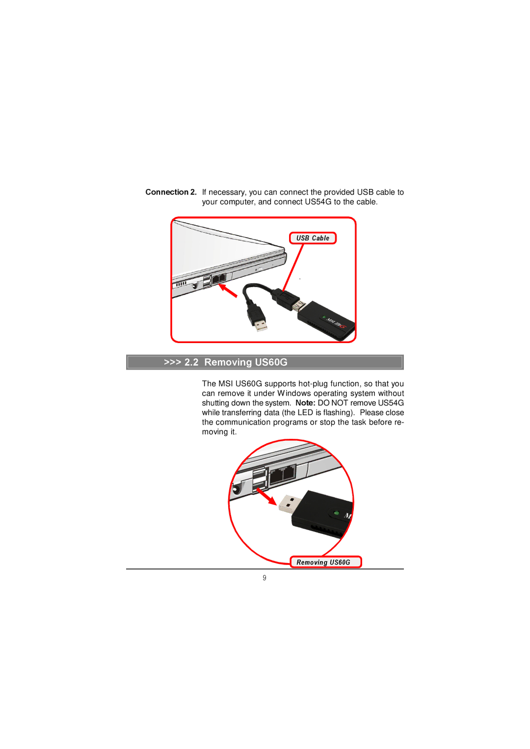 MSI manual Removing US60G 