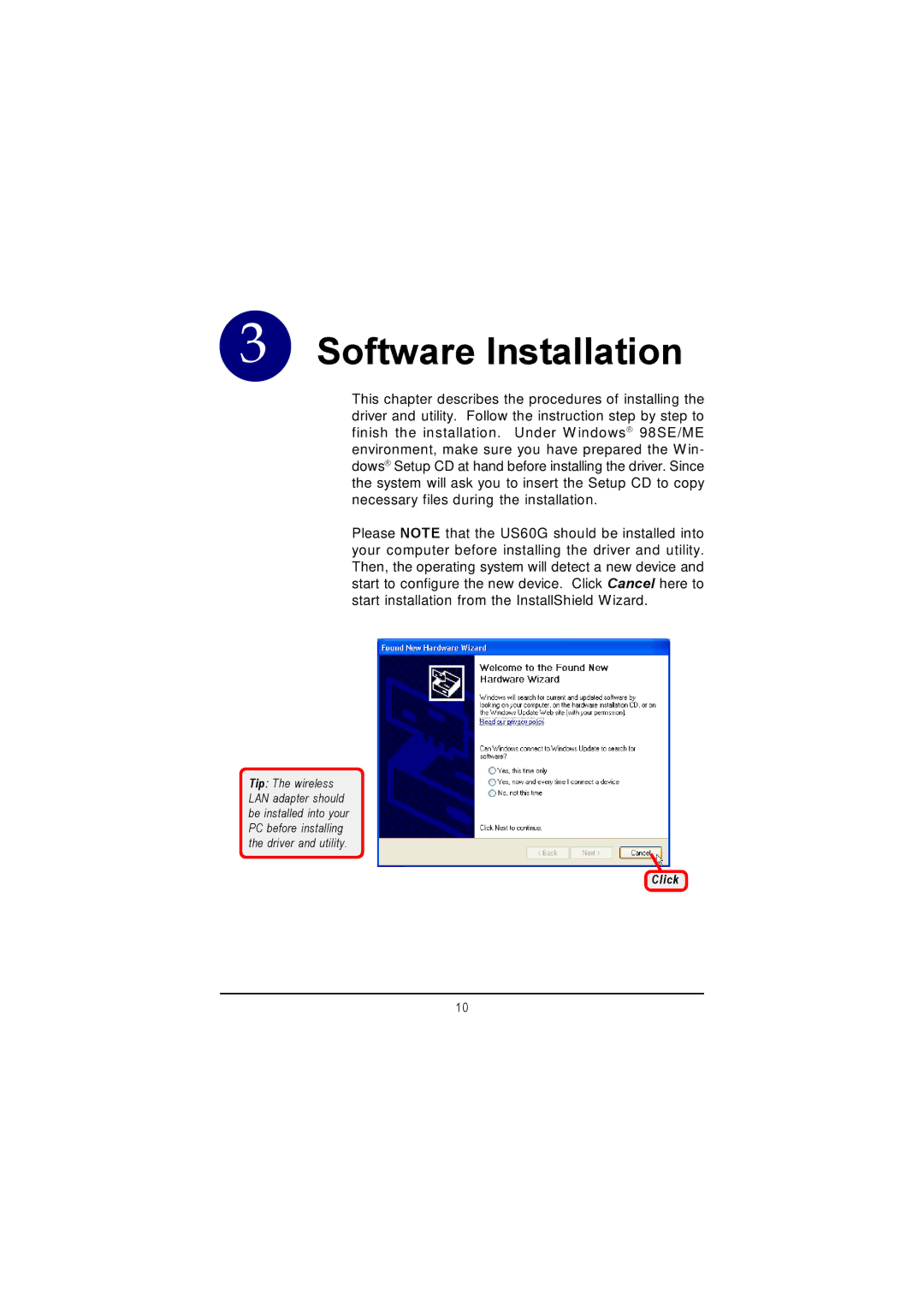 MSI US60G manual Software Installation 