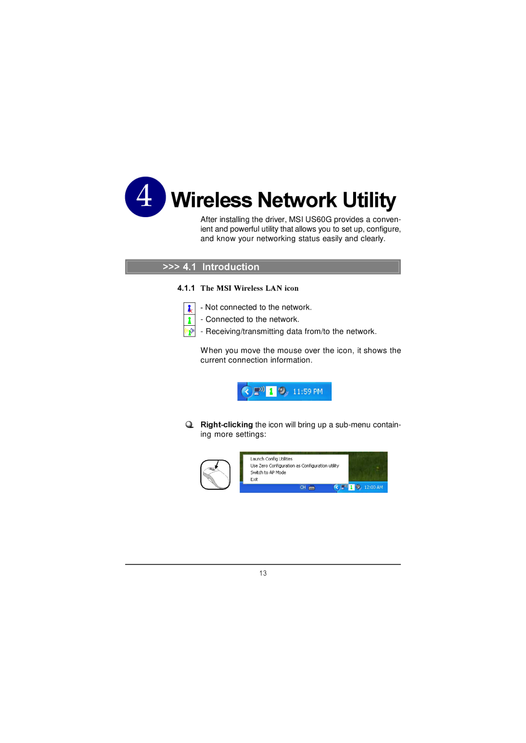 MSI US60G manual Wireless Network Utility, Introduction 