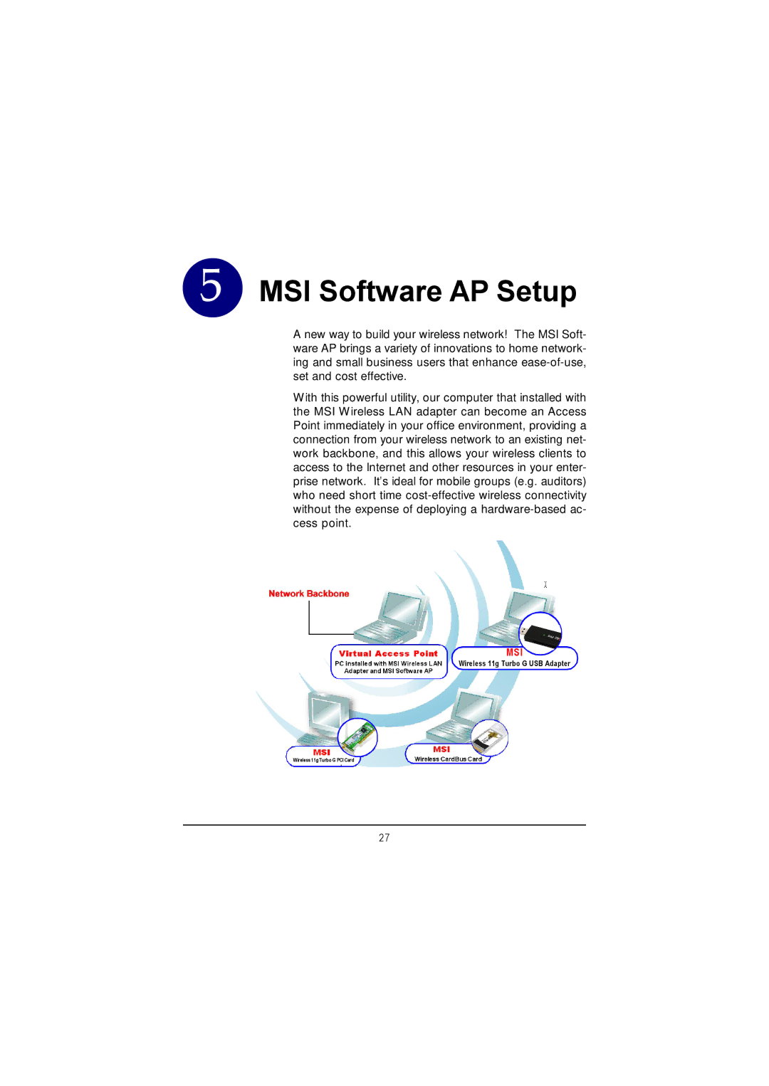 MSI US60G manual MSI Software AP Setup 