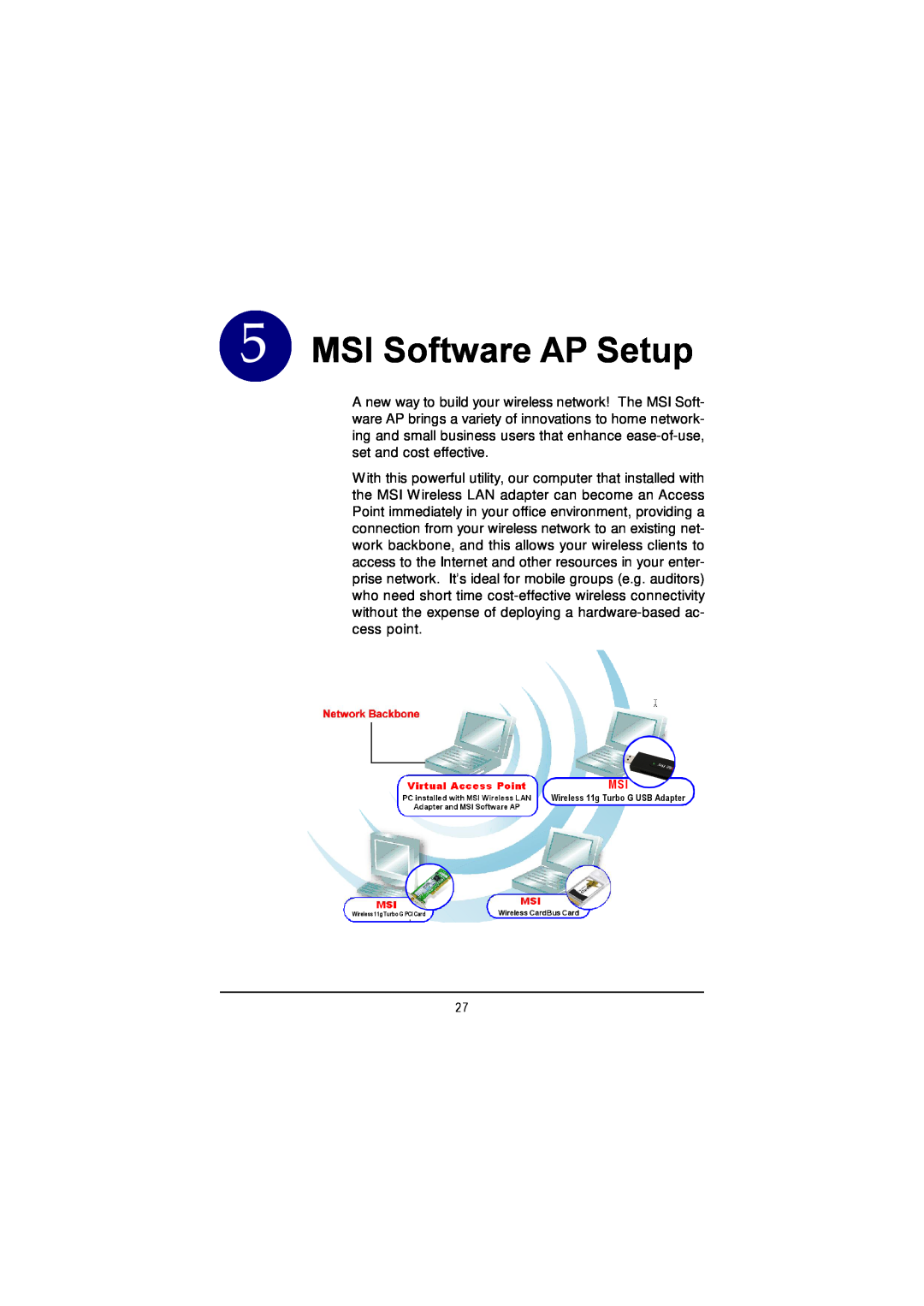 MSI US60G manual MSI Software AP Setup 