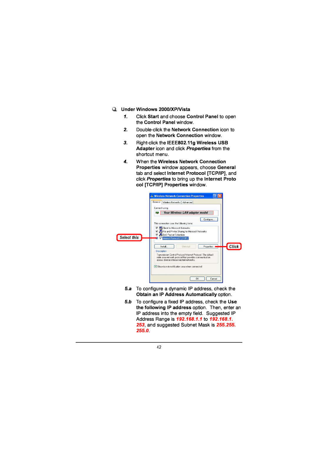 MSI US60G manual Under Windows 2000/XP/Vista, Select this Click 