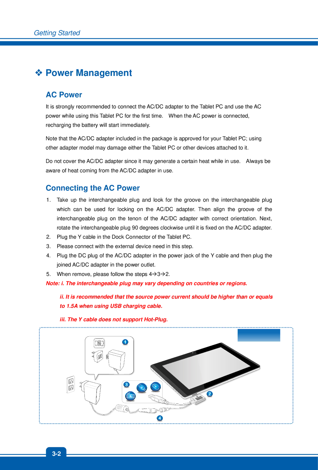 MSI W20 3M manual  Power Management, Connecting the AC Power 