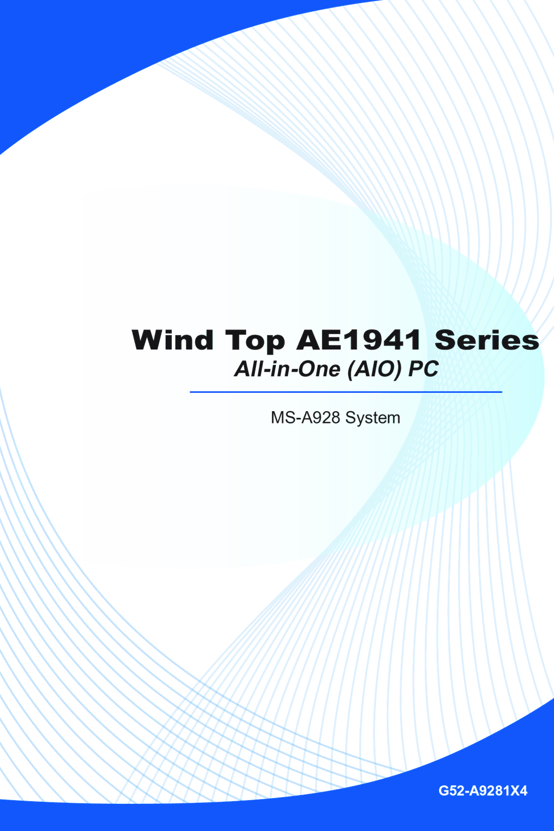 MSI Wind-Top-AE1941 manual Wind Top AE1941 Series 