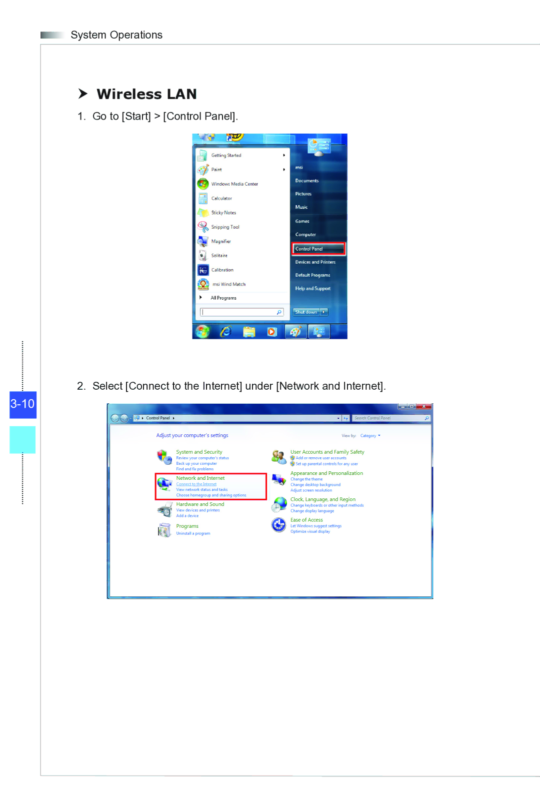 MSI Wind-Top-AE1941 manual  Wireless LAN 