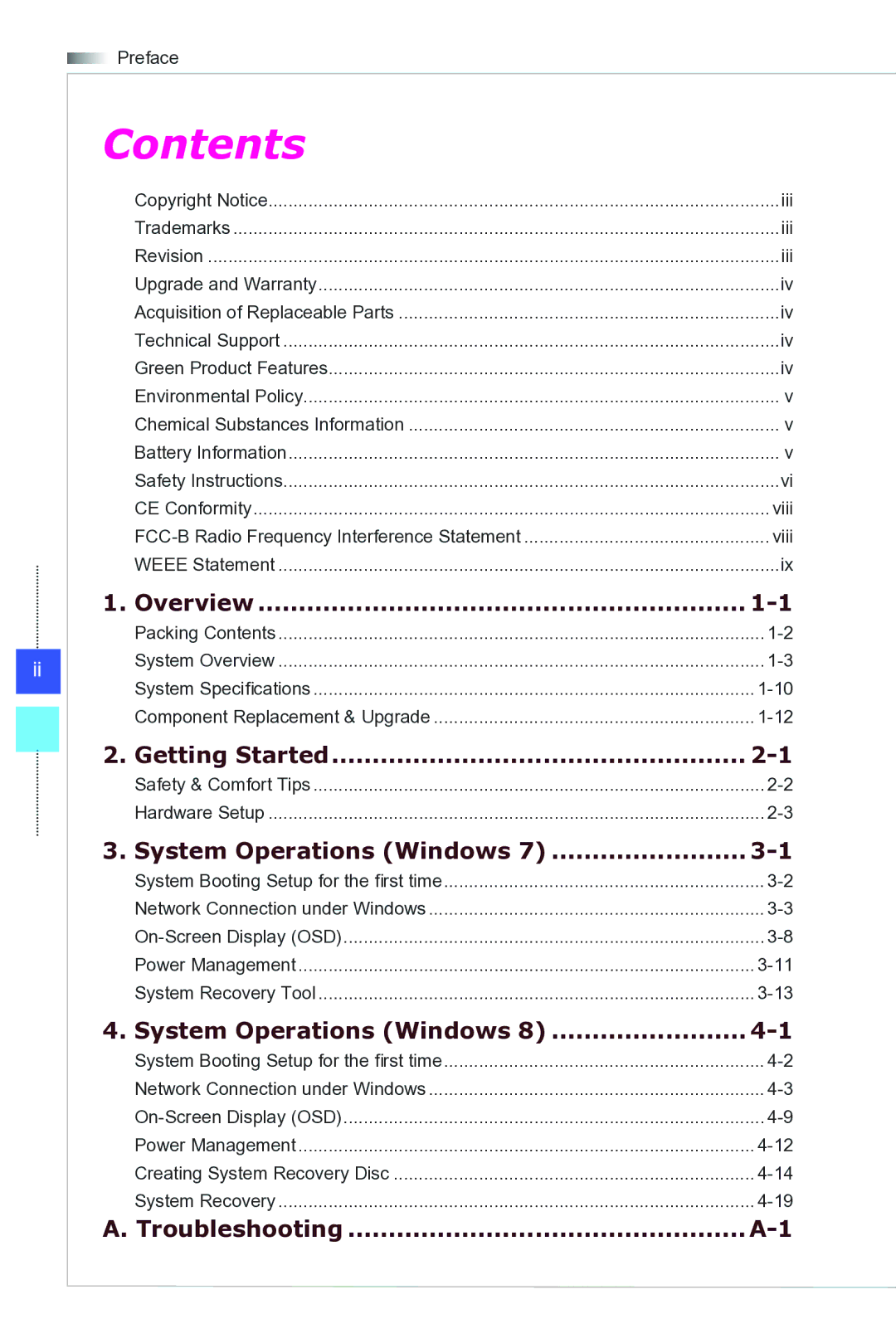 MSI Wind-Top-AP2021 manual Contents 