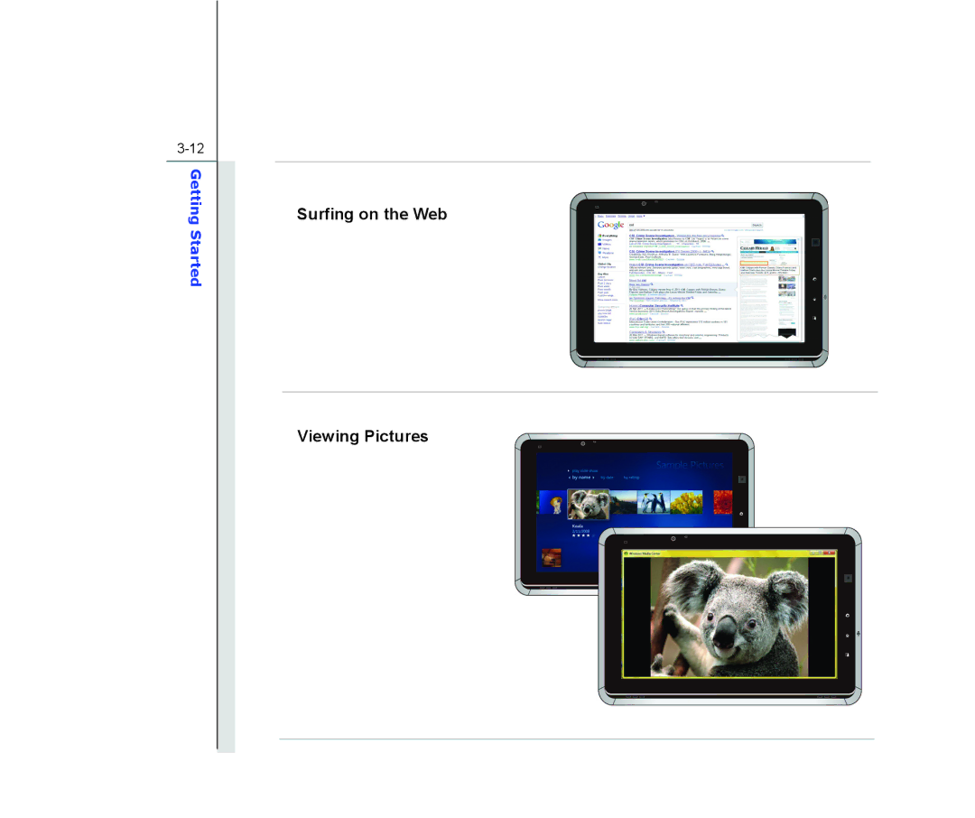 MSI WindPad 110W manual Surfing on the Web Viewing Pictures 