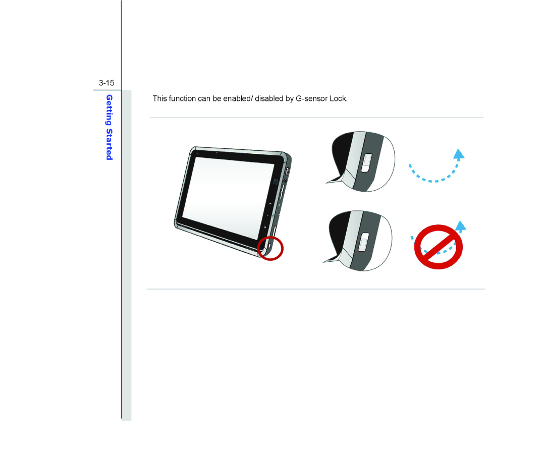 MSI WindPad 110W manual This function can be enabled/ disabled by G-sensor Lock 
