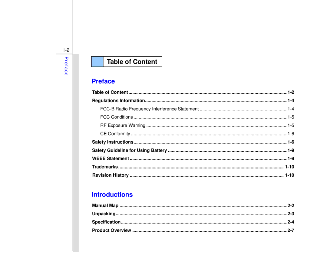 MSI WindPad Enjoy 71 manual Preface, Introductions 