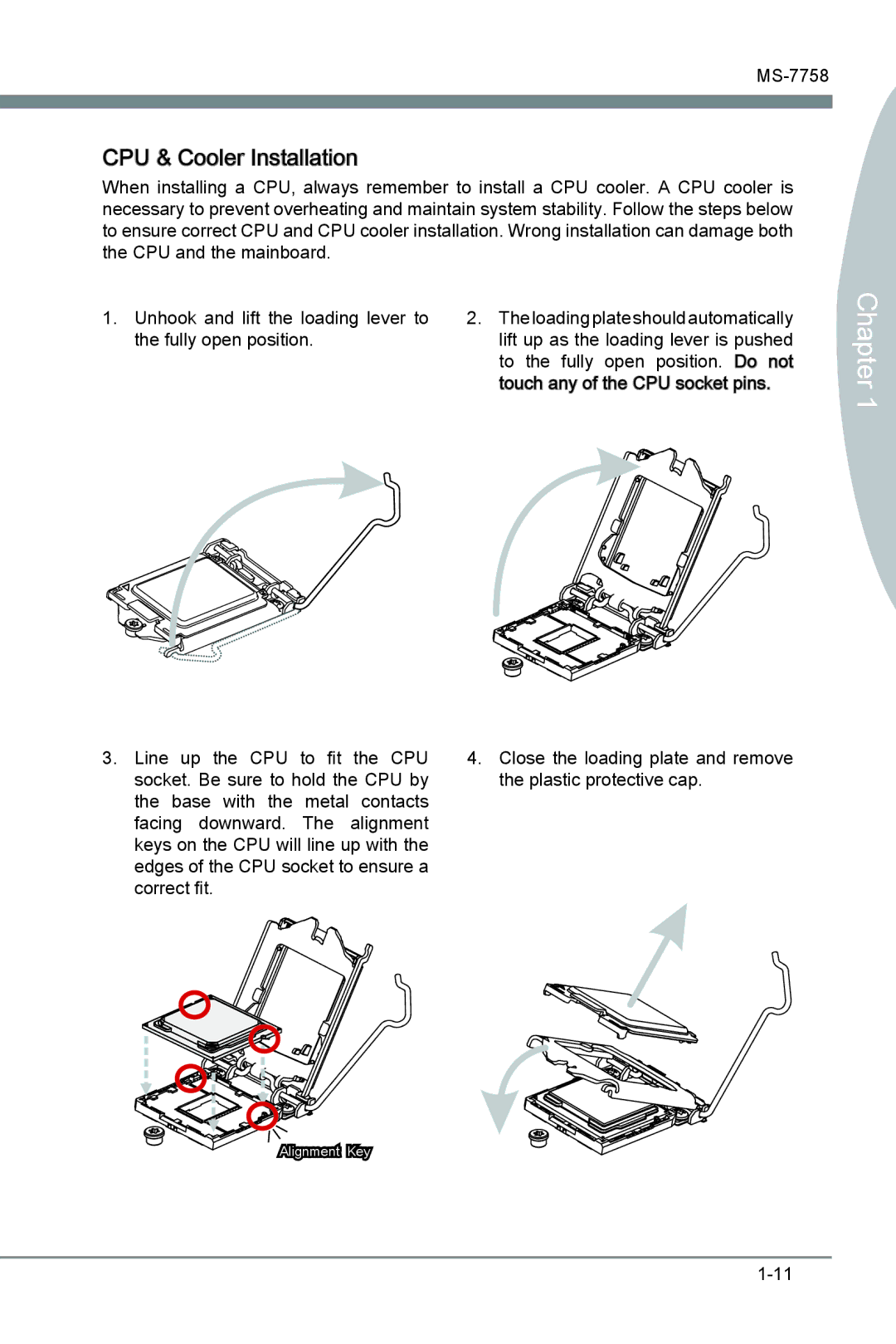 MSI Z77A-G41 manual CPU & Cooler Installation 