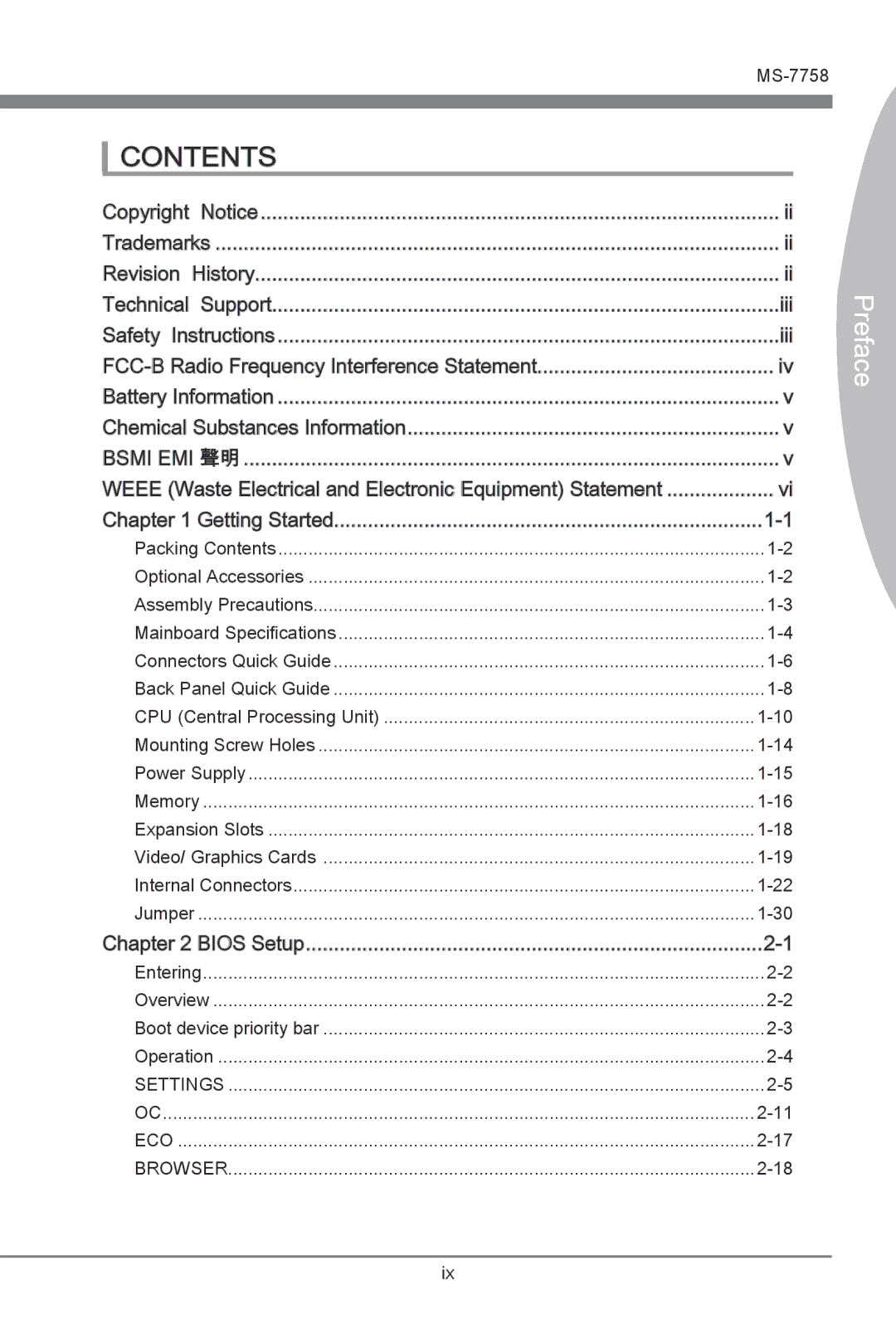 MSI Z77A-G41 manual Contents 