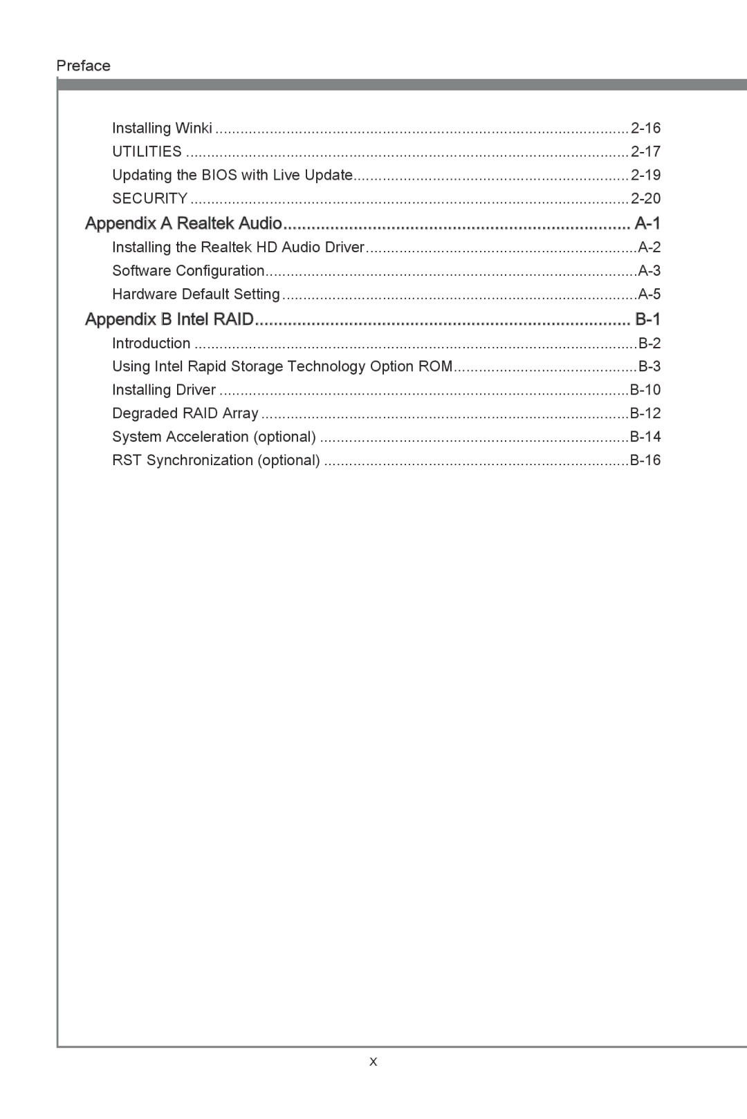 MSI Z77A-G43 manual Appendix a Realtek Audio 