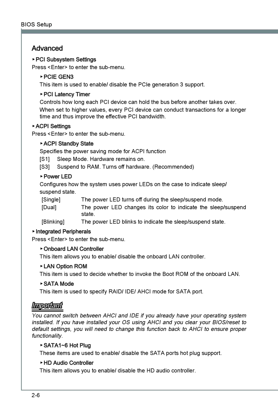 MSI Z77A-G43 manual Advanced, Pcie GEN3 