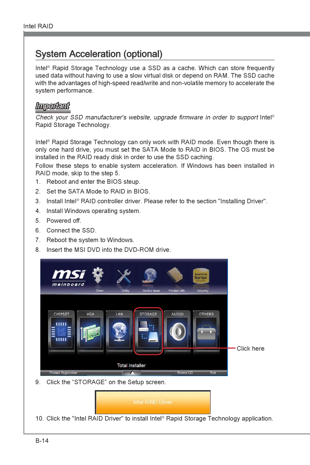 MSI Z77A-G43 manual System Acceleration optional 