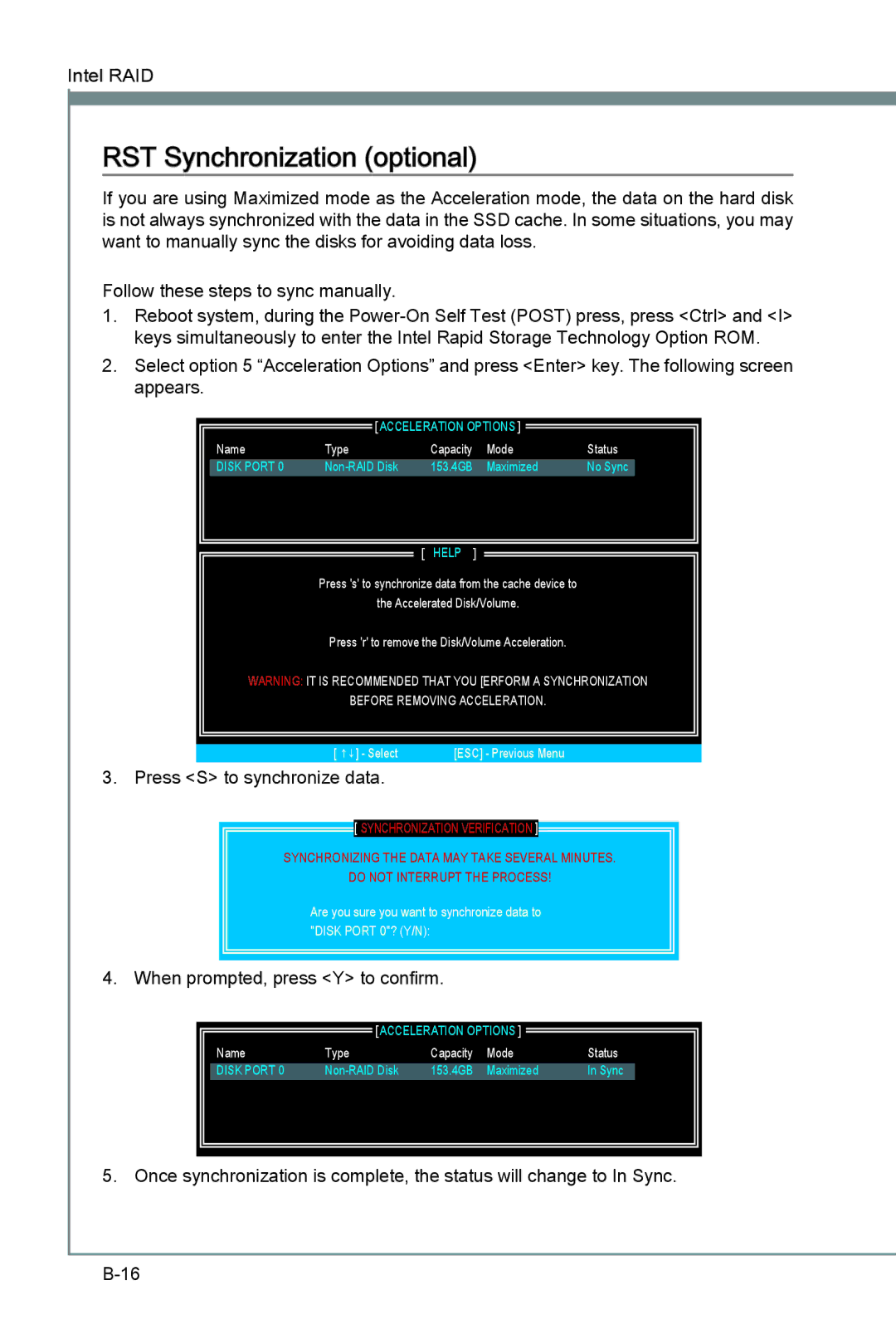 MSI Z77A-G43 manual RST Synchronization optional, Disk Port 