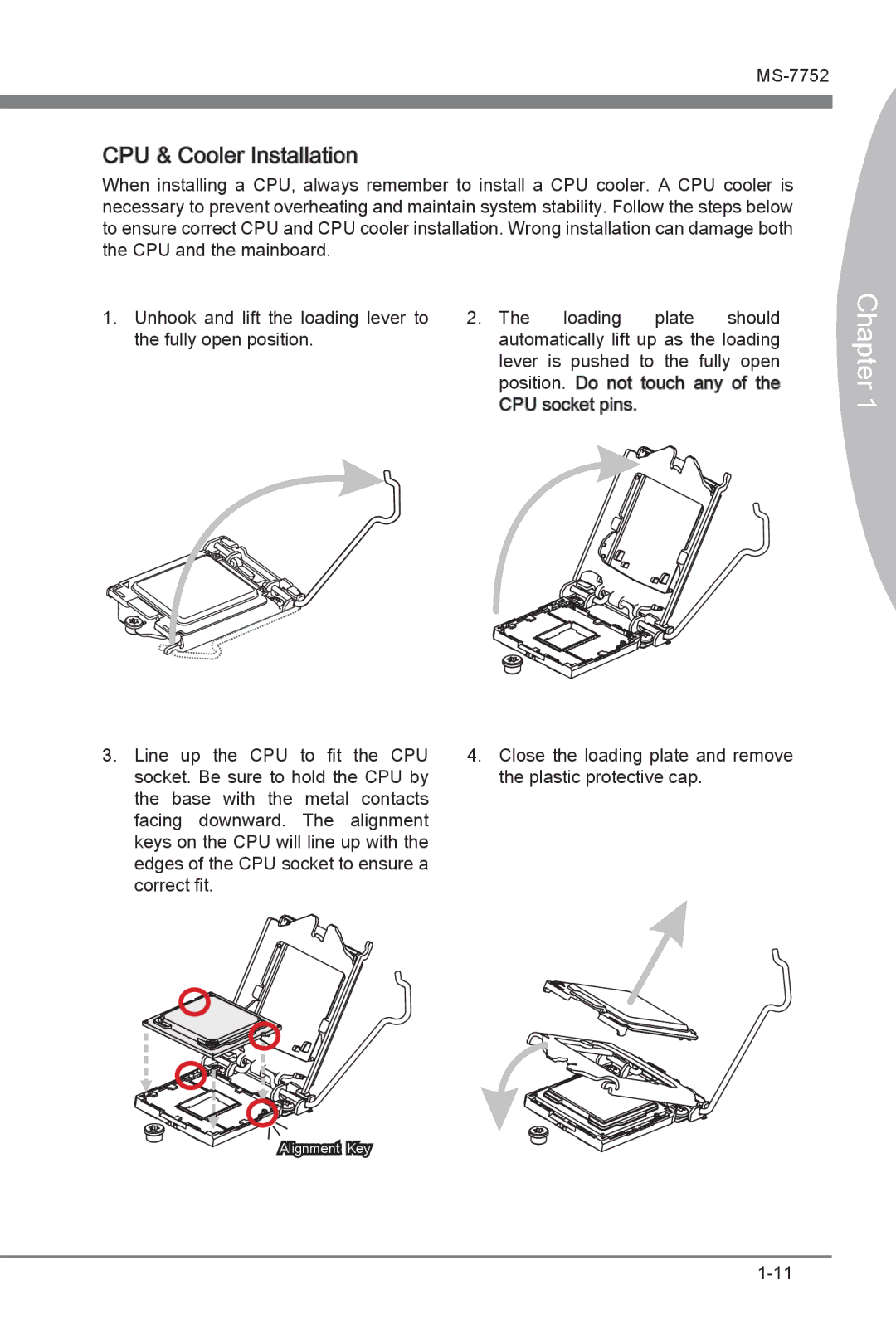 MSI Z77A-G45 Thunderbolt manual CPU & Cooler Installation 