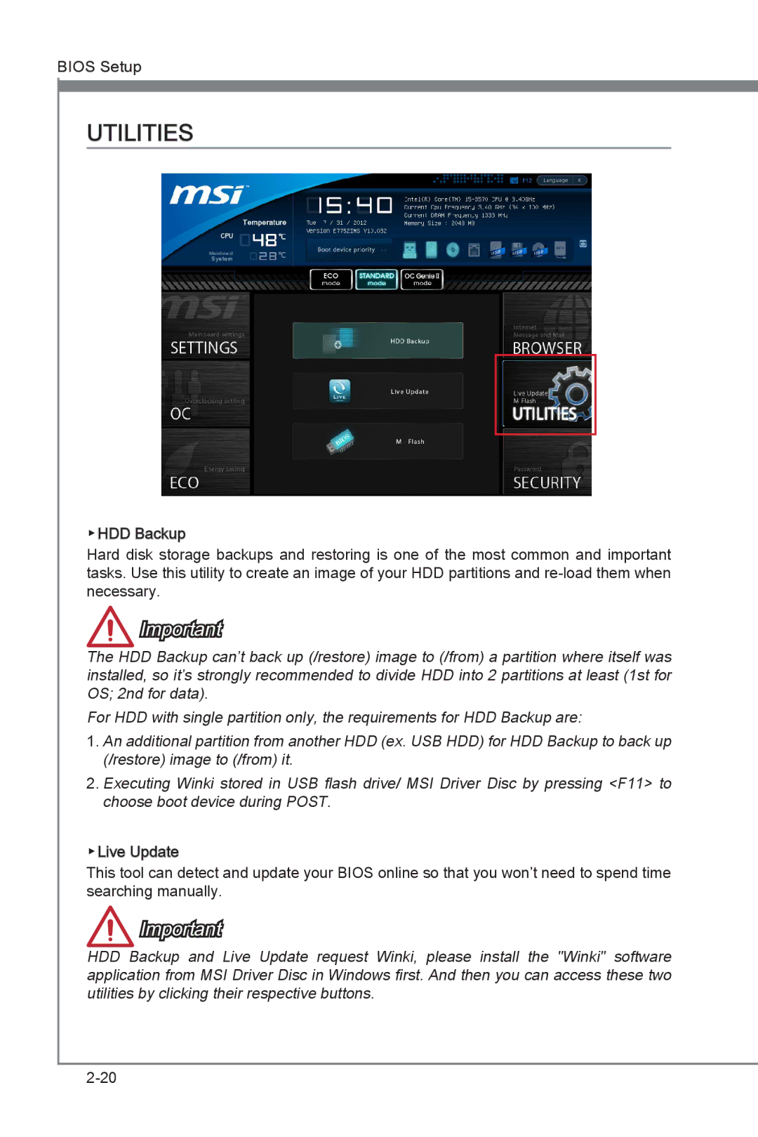 MSI Z77A-G45 Thunderbolt manual Utilities 