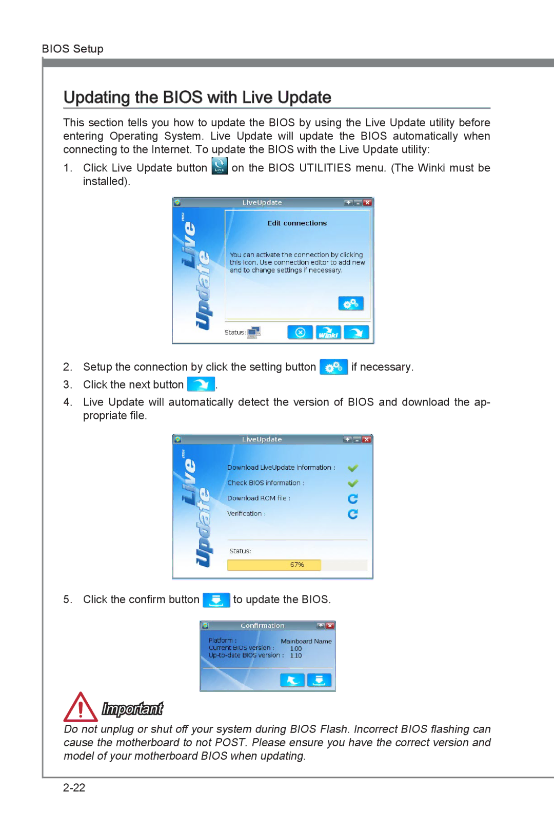 MSI Z77A-G45 Thunderbolt manual Updating the Bios with Live Update 