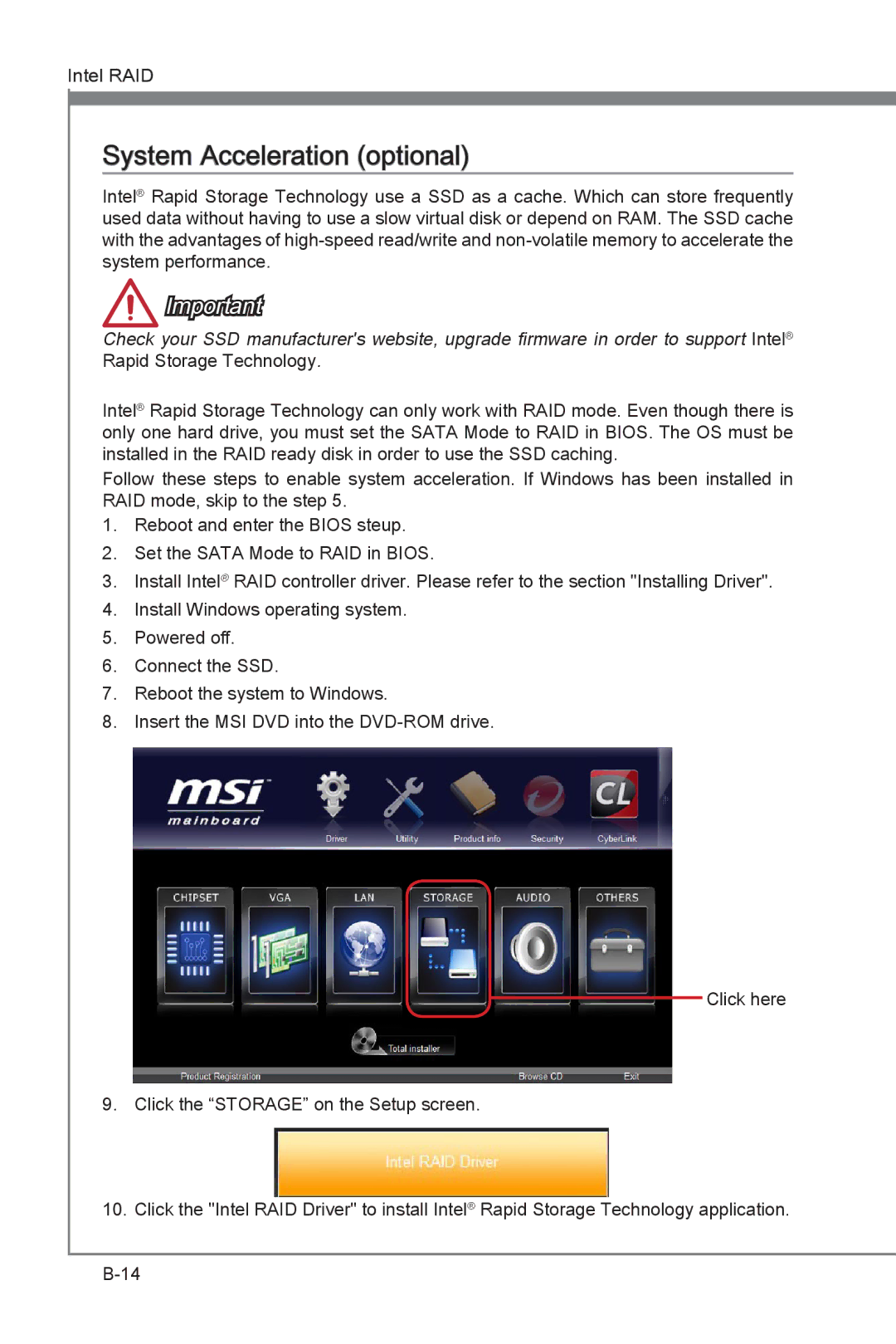 MSI Z77A-G45 Thunderbolt manual System Acceleration optional 