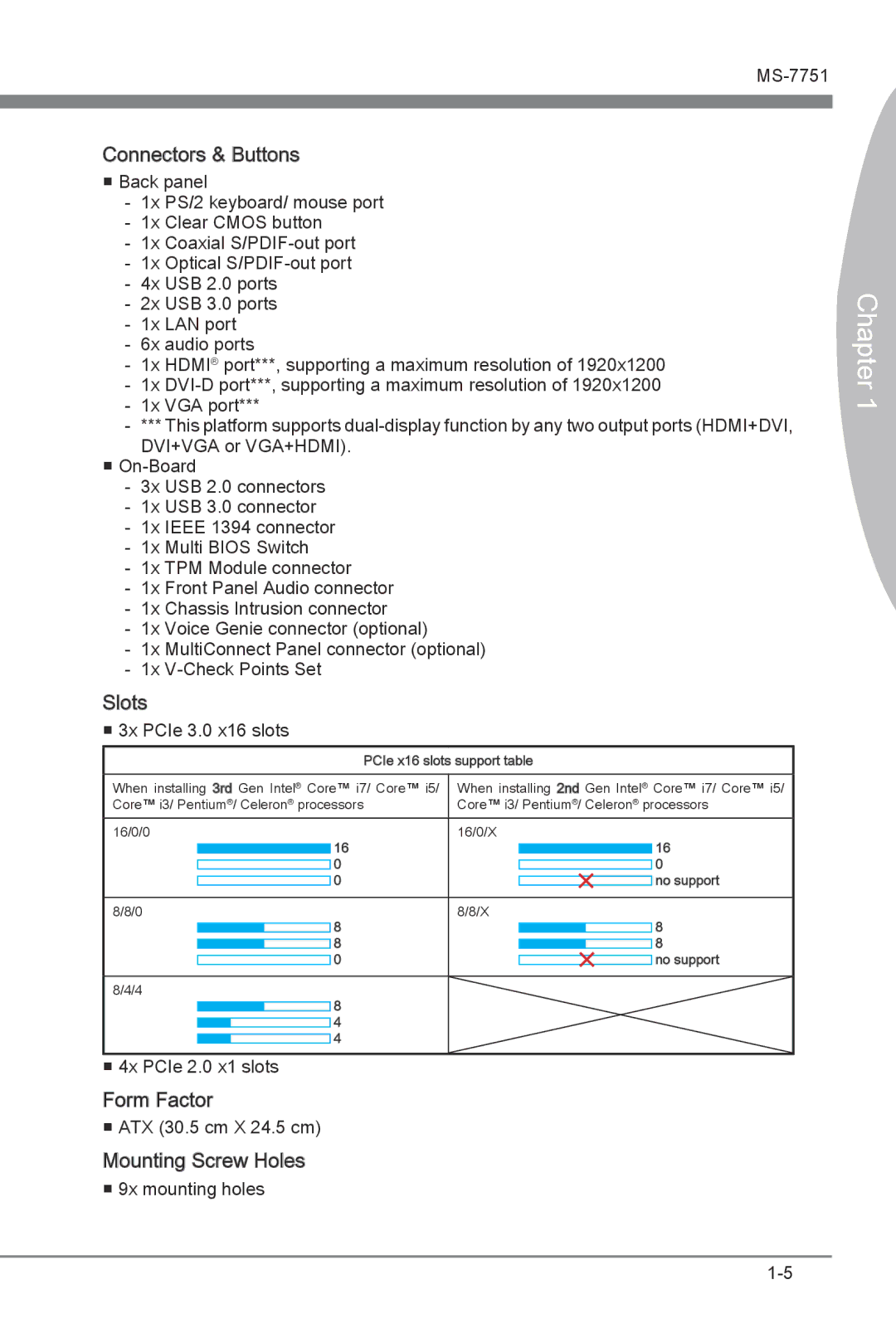 MSI Z77A-GD65 manual Form Factor 