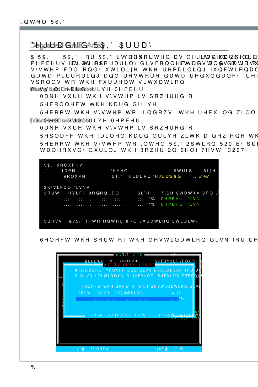 MSI Z77A-GD65 manual Degraded RAID Array, Main Menu 