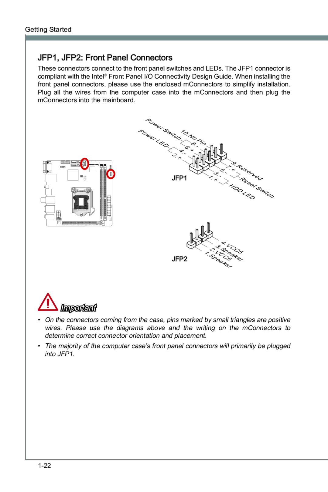 MSI Z77IA-E53 manual , -3URQW3DQHO&RQQHFWRUV 