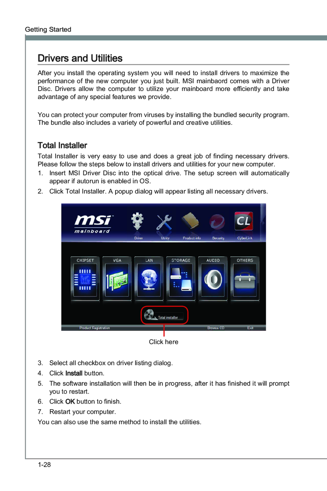 MSI Z77IA-E53 manual ULYHUVDQG8WLOLWLHV, 7RWDO,QVWDOOHU 