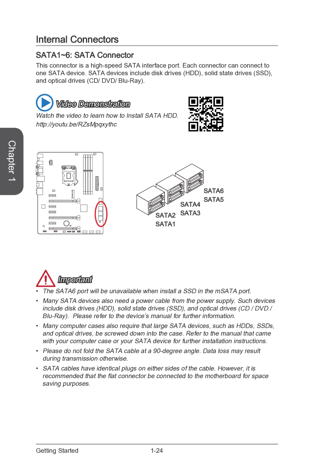 MSI Z87-G55 manual Internal Connectors, SATA1~6 Sata Connector 