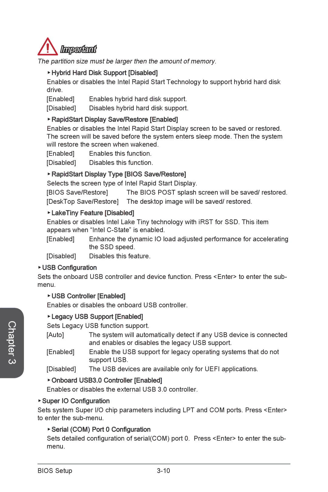 MSI Z87-GD65-GAMING manual Partition size must be larger then the amount of memory 