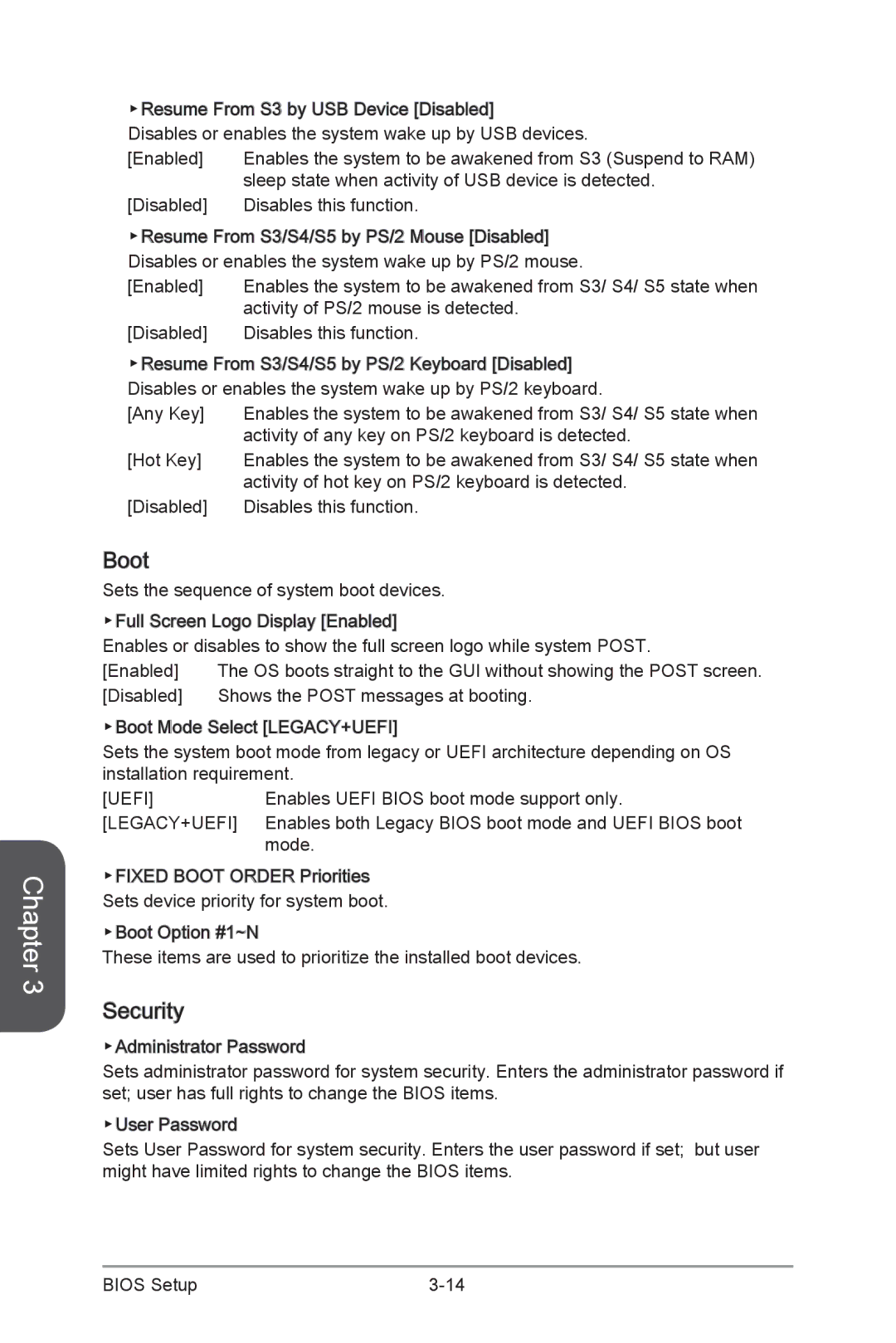 MSI Z87-GD65-GAMING manual Boot, Security 