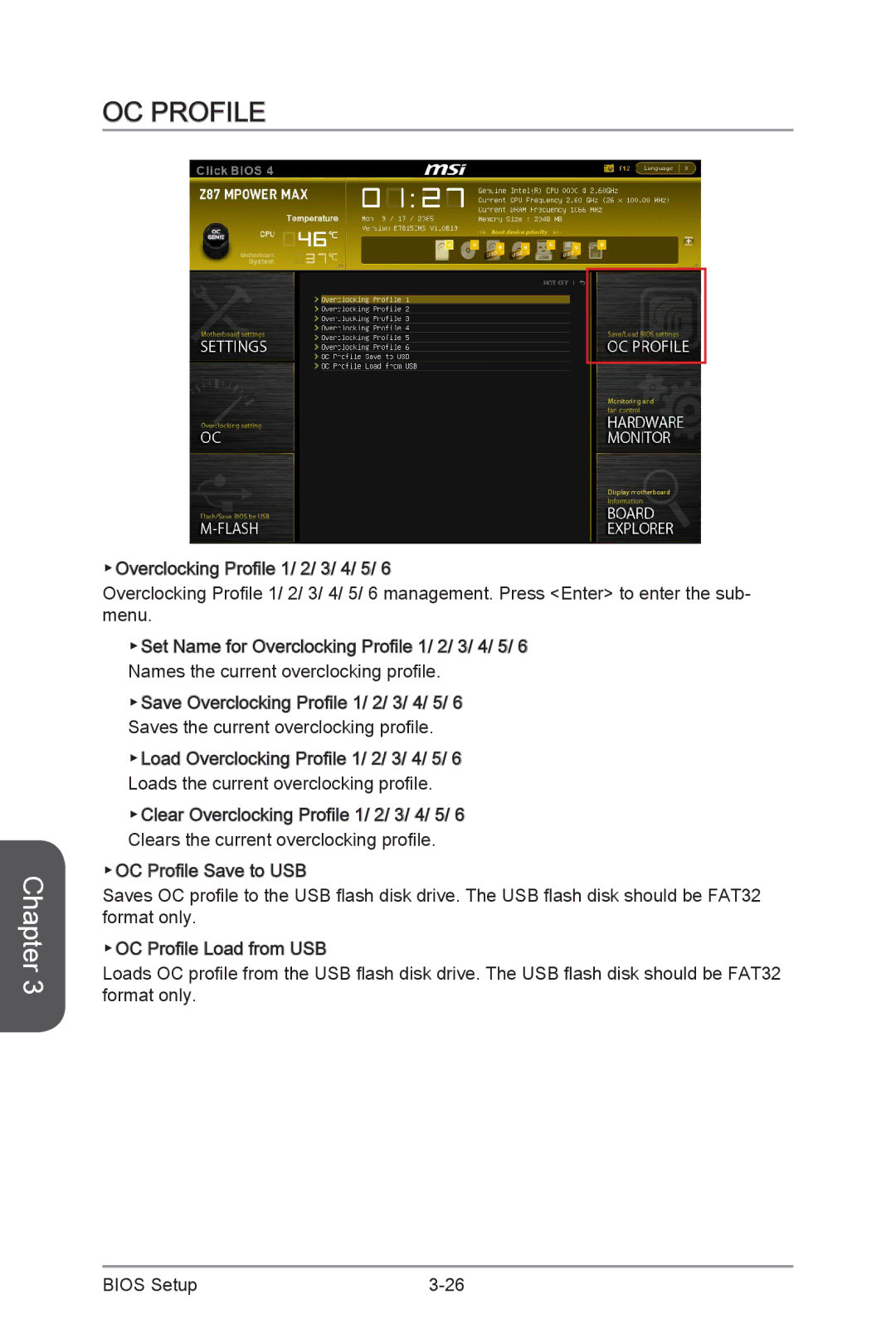 MSI Z87-MPOWER-MAX manual OC Profile 