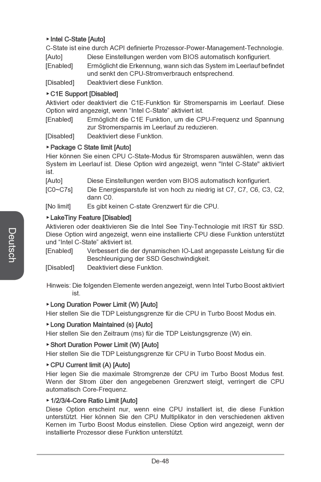 MSI Z87-MPOWER-SP manual Und senkt den CPU-Stromverbrauch entsprechend 