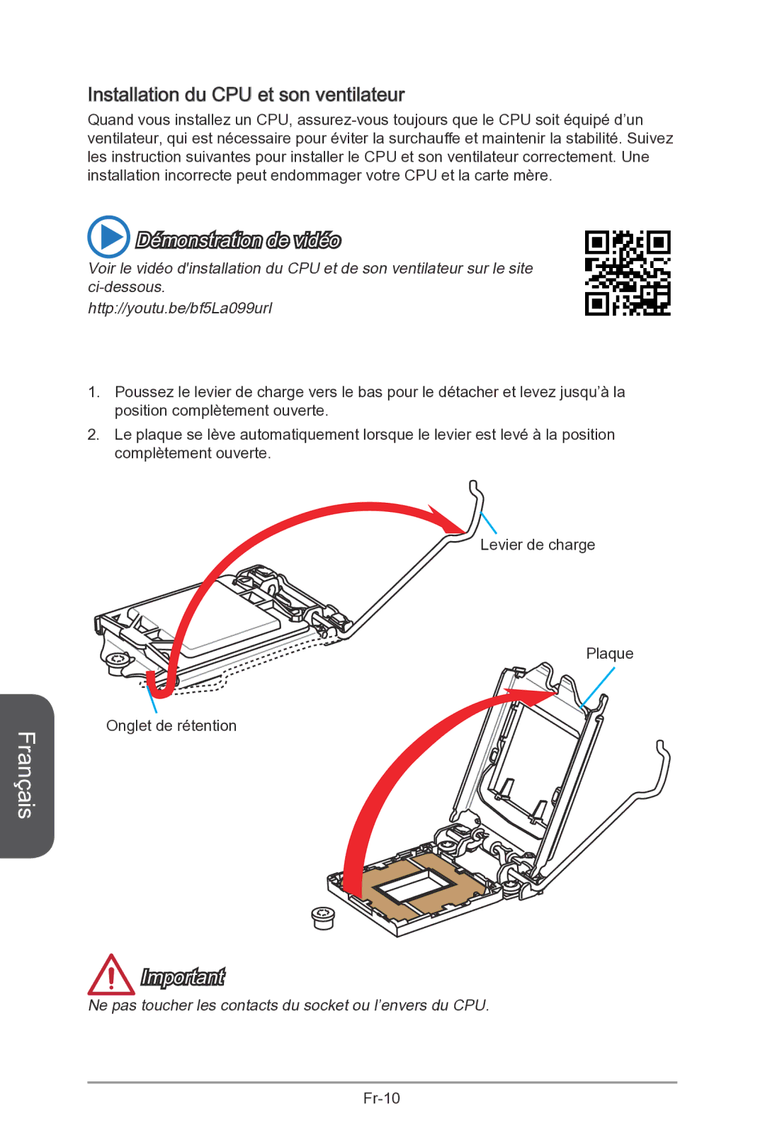 MSI Z87-MPOWER-SP manual Installation du CPU et son ventilateur, Démonstration de vidéo 