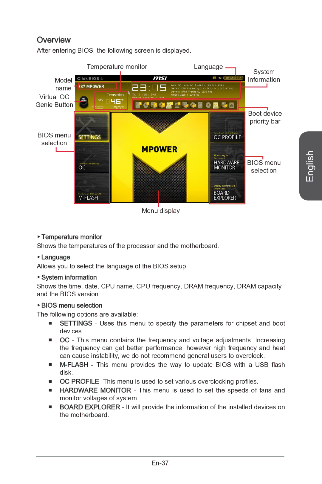 MSI Z87-MPOWER-SP manual Overview 