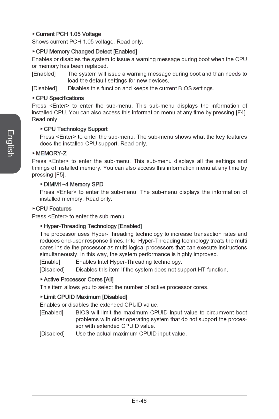 MSI Z87-MPOWER-SP manual Memory-Z 