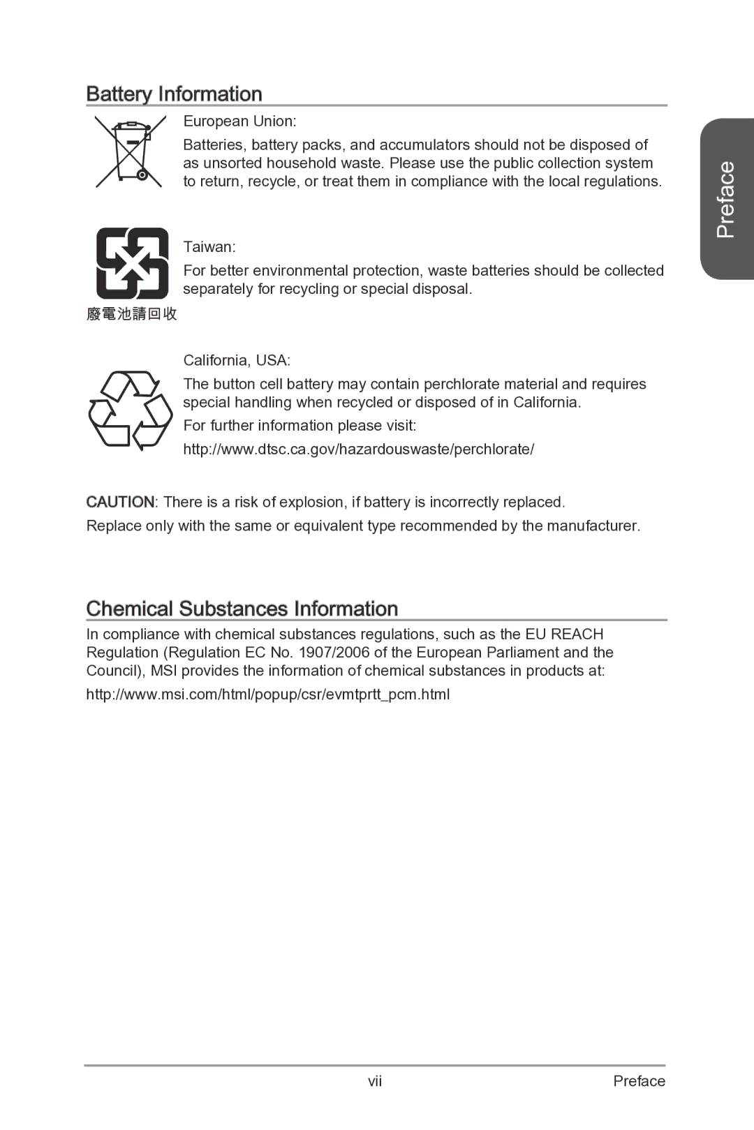 MSI Z87-MPOWER-SP manual Battery Information 