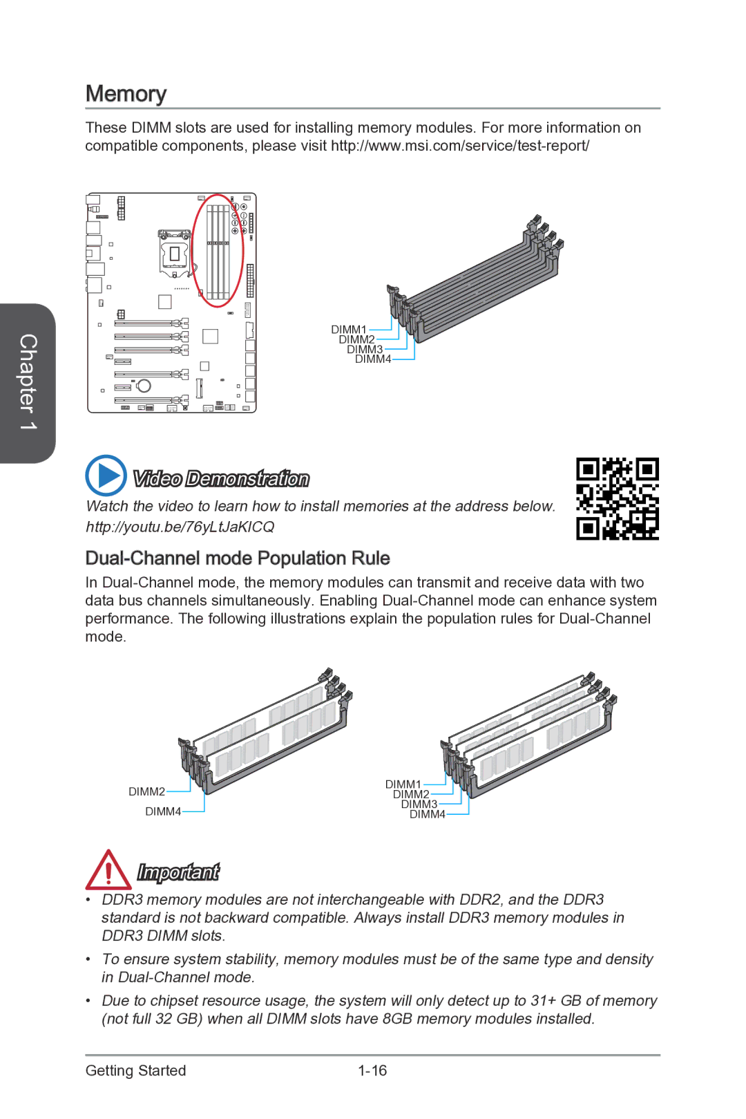 MSI Z87-XPOWER manual Memory, Dual -Channel mode Population Rule 