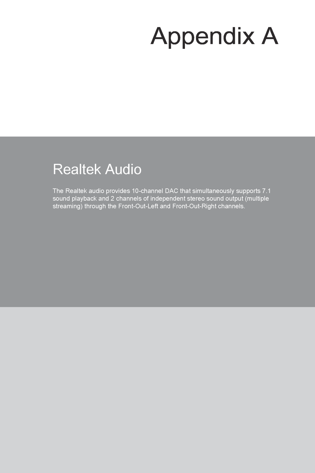MSI Z87-XPOWER manual Appendix A, Realtek Audio 