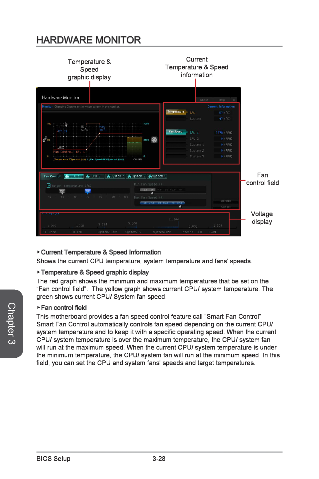 MSI Z87-XPOWER manual Hardware Monitor, Chapter, Current, Temperature & Speed 