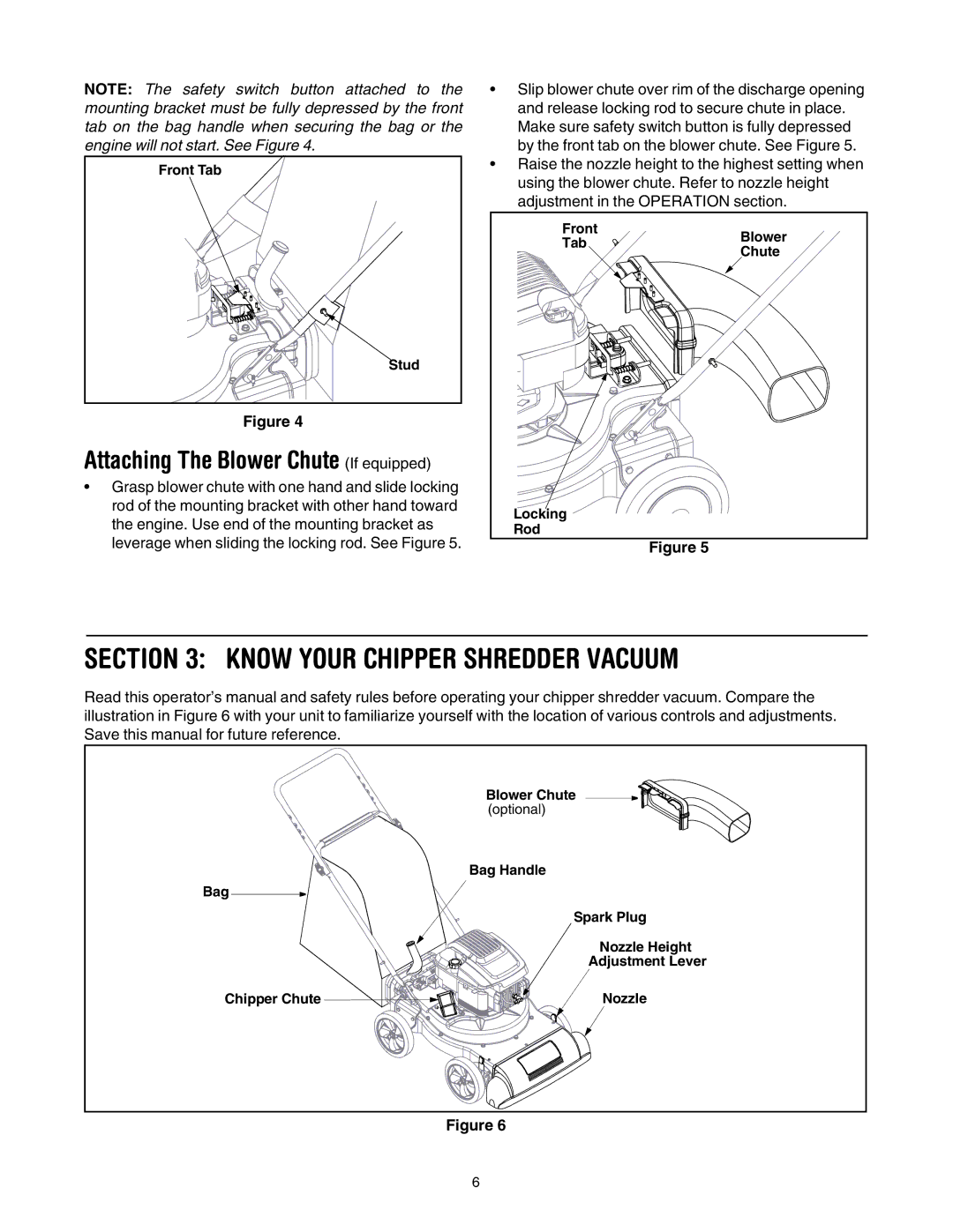 MTD 020 manual Know Your Chipper Shredder Vacuum, Attaching The Blower Chute If equipped 