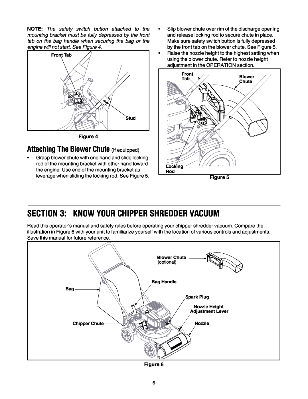 MTD 020 manual Know Your Chipper Shredder Vacuum, Attaching The Blower Chute If equipped 