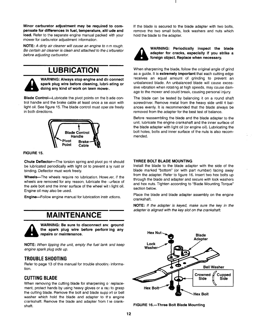 MTD 030 thru 062 manual 