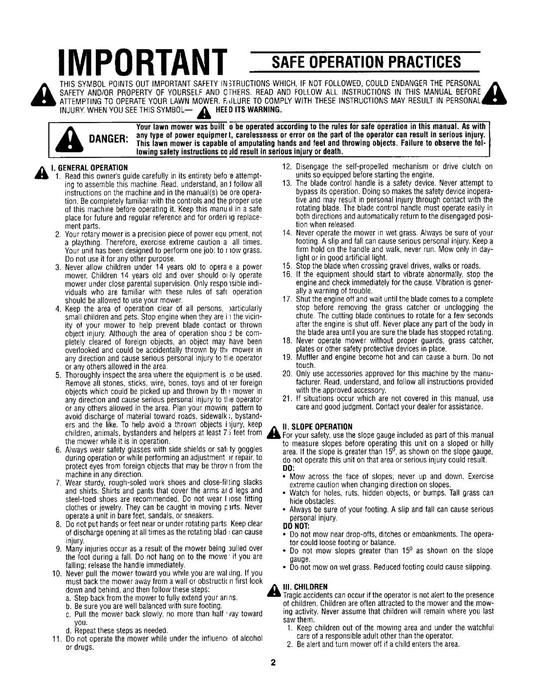 MTD 030 thru 062 manual 