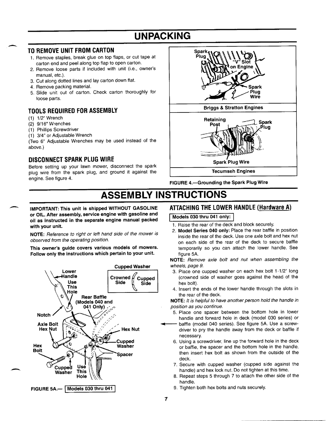 MTD 030 thru 062 manual 