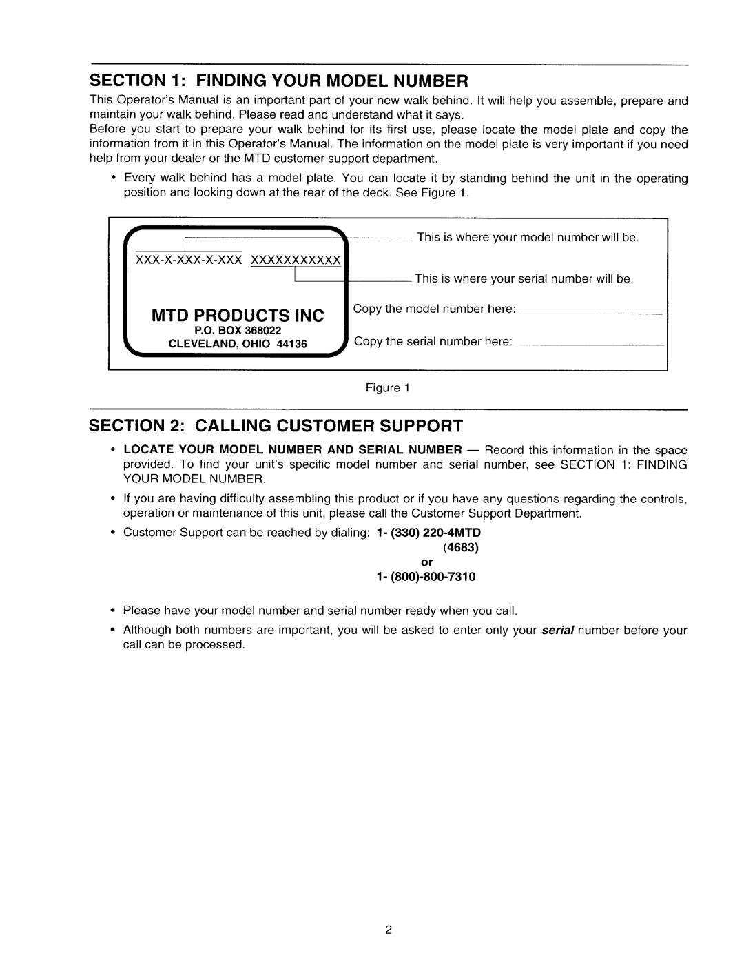 MTD 060 Series manual 