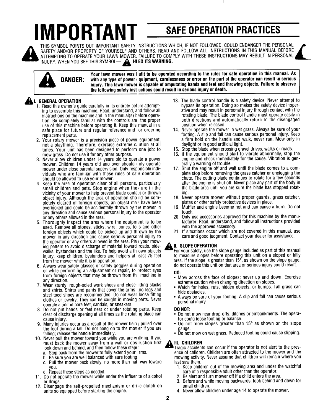 MTD 070 Thru 088 manual 